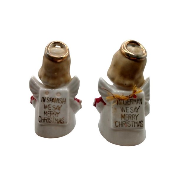 Vintage Ardalt Christmas Angel Figurines Set Of 2 Porcelain In Spanish & German - Picture 2 of 9